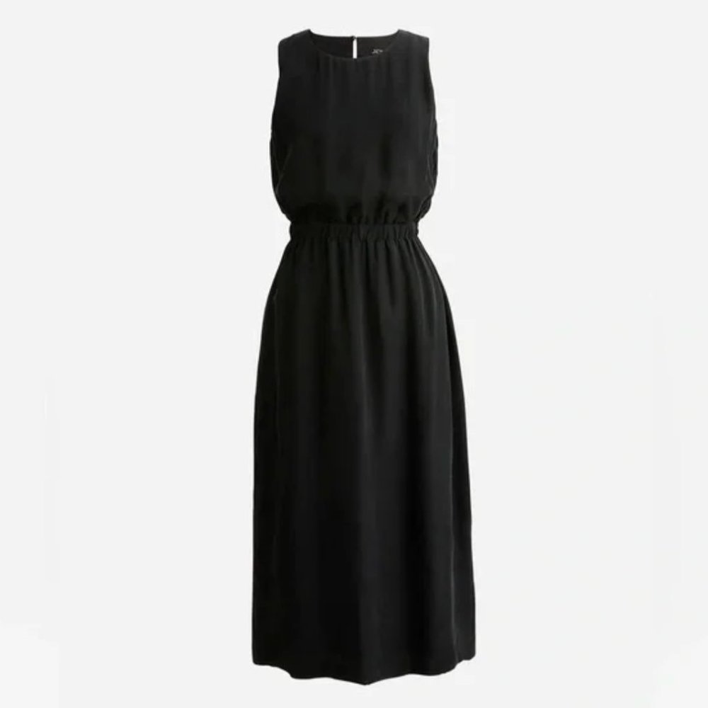 J. Crew Black Midi Dress